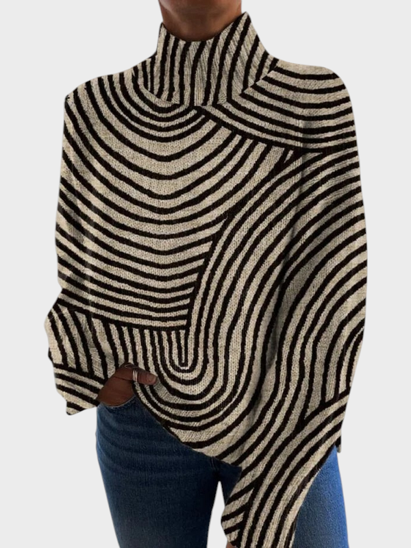 Pearl | Vintage handmade printed turtleneck sweater