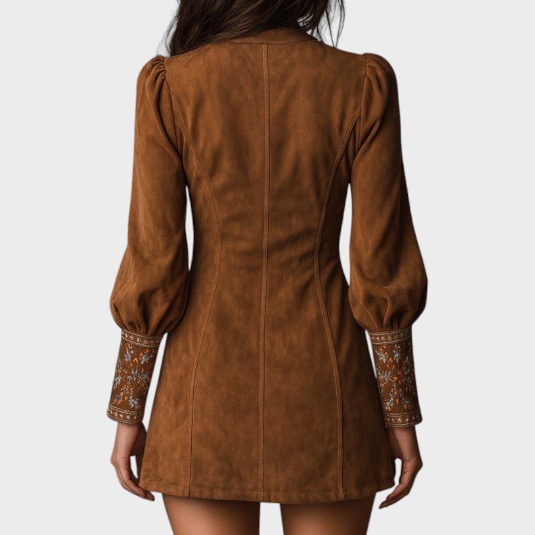 Khloe | Retro Suede Mini Dress