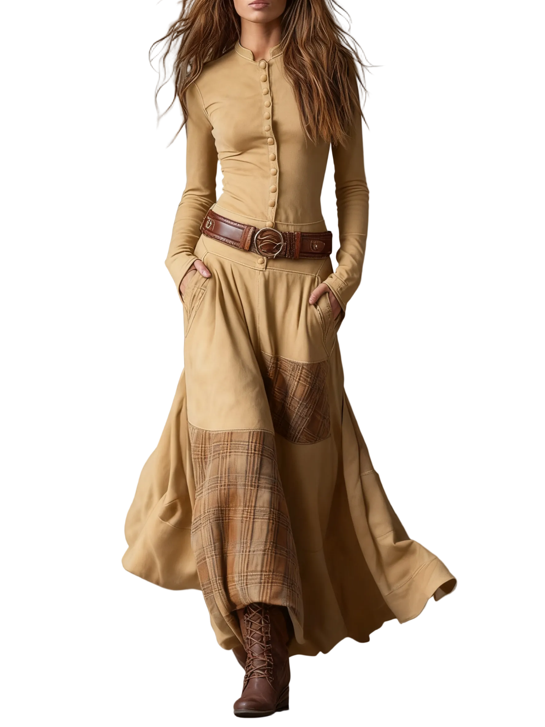 Izabella - Suede Maxi Dress