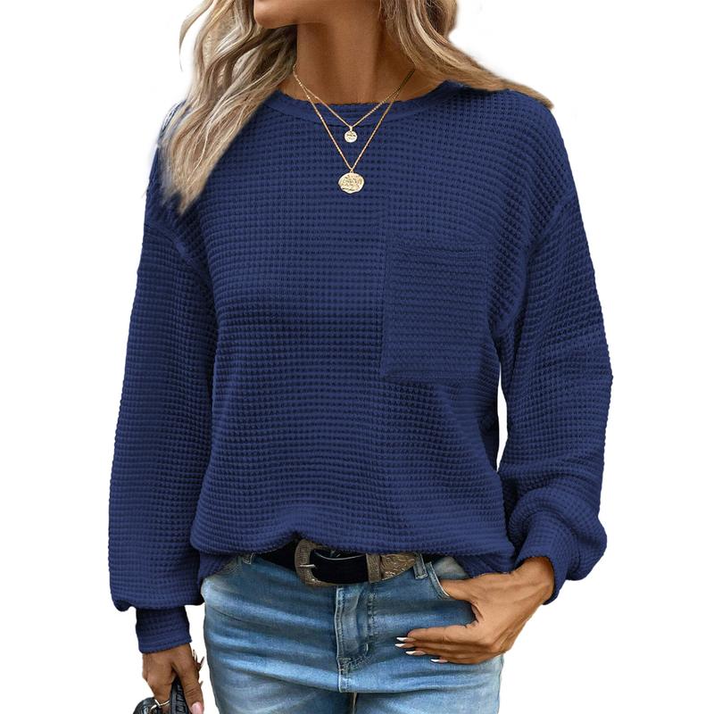 LIORA™ - Comfortable Oversized Long Sleeve Round Neck Blouse