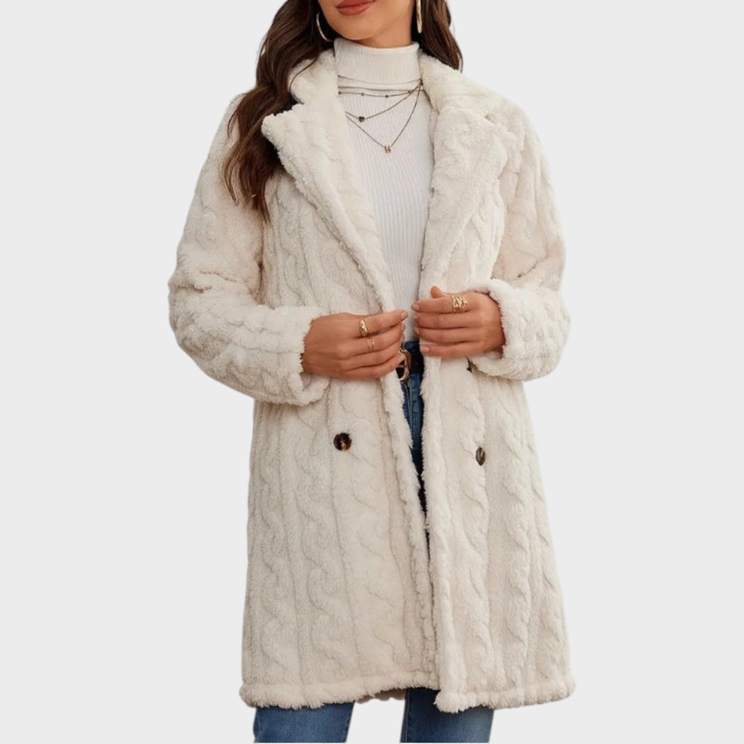Nimfia | Double-Breasted Wool Blend Mid-Length Coat