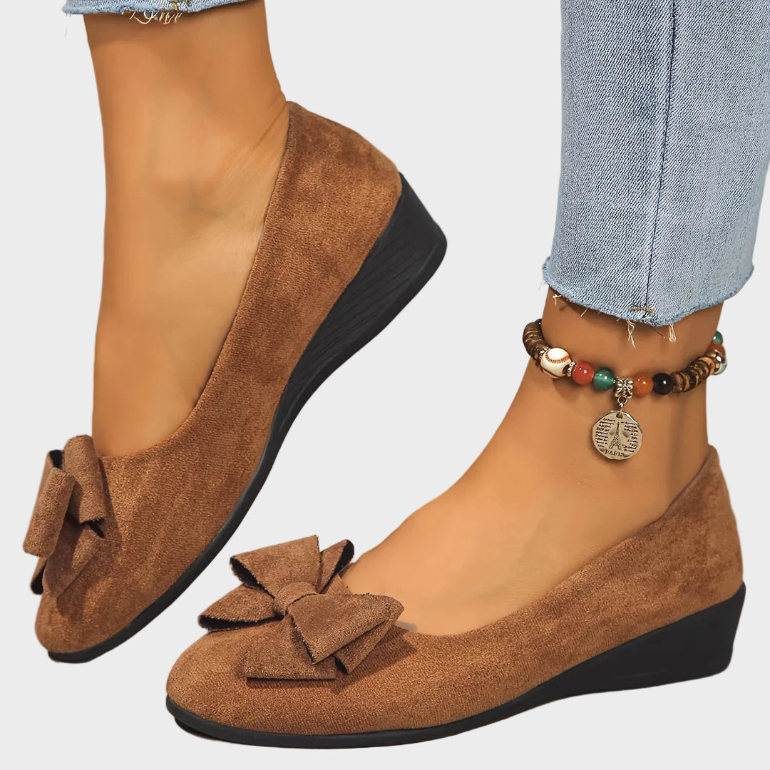 Fransiska -Breathable Non-Slip Loafers with Bow Tie