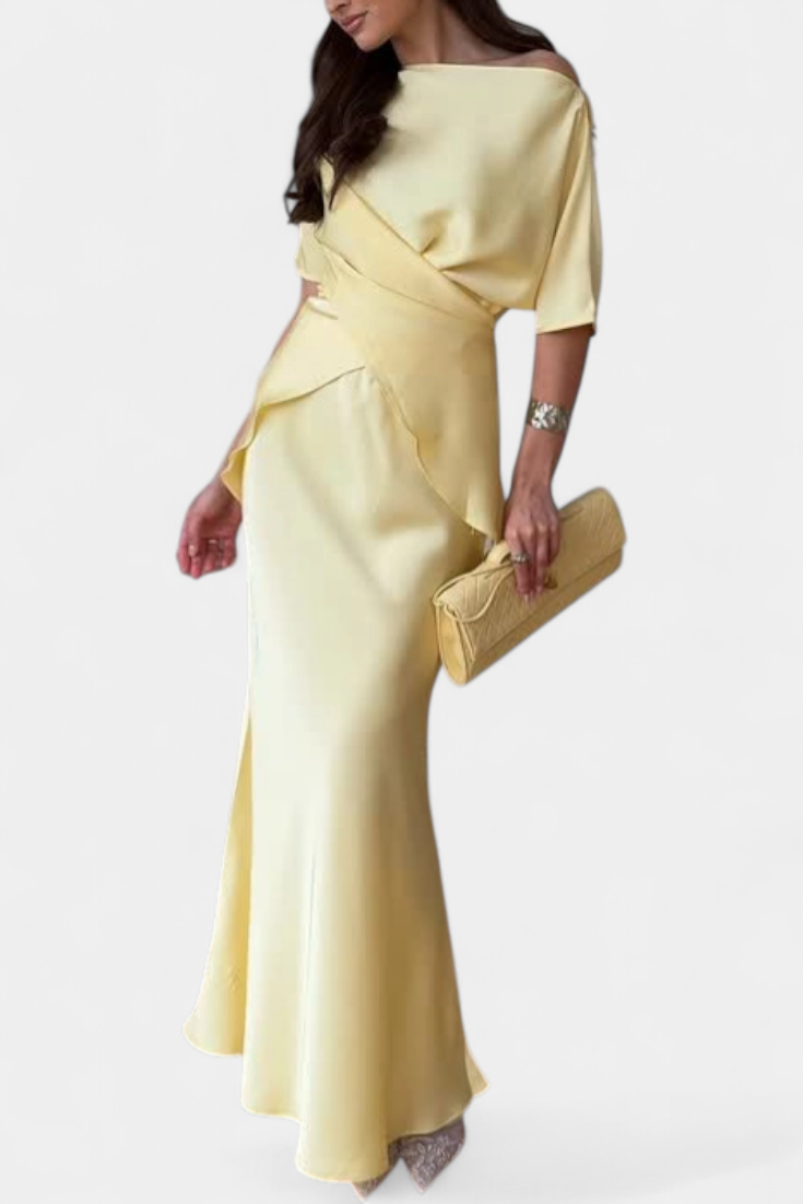 Veleda Set with Top with Crossed Straps and Airy Skirt