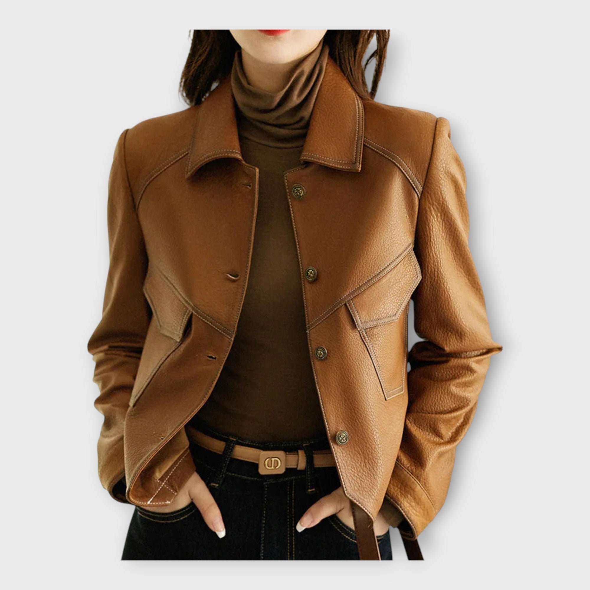 Stylish Leather Jacket with Modern Design and Sophisticated Aesthetics