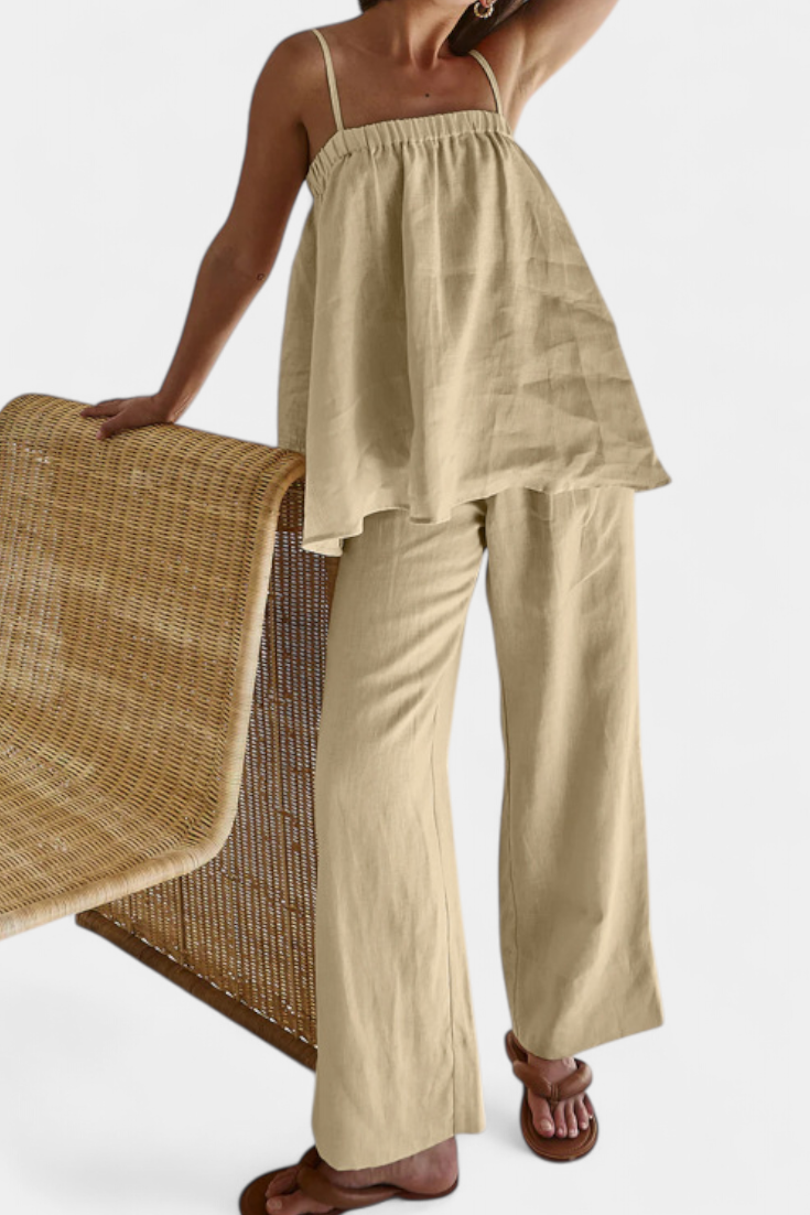 Lía Summer Set with Airy Top and Wide Leg Pants