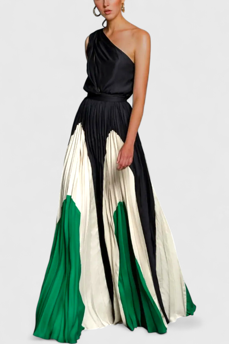 Antía Off-Shoulder Maxi Dress with Elegant Print