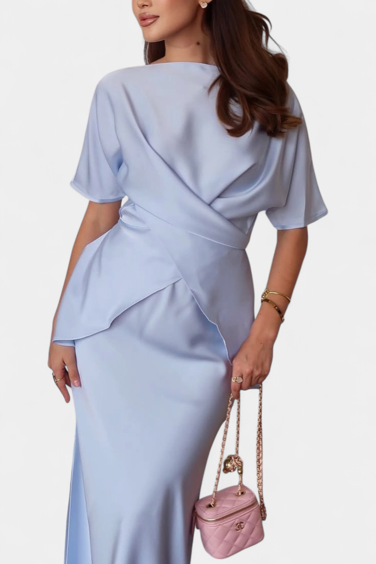 Veleda Set with Top with Crossed Straps and Airy Skirt