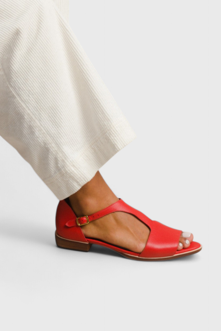 Doina Elegant Eco-Leather sandals with pointed toe and low heel