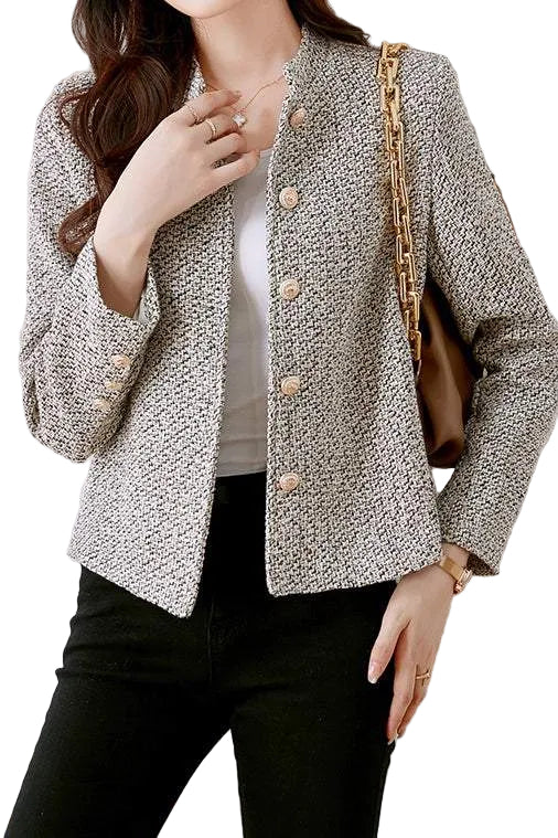 Eleanor - Elegant Nail Color Tweed Jacket with Lining