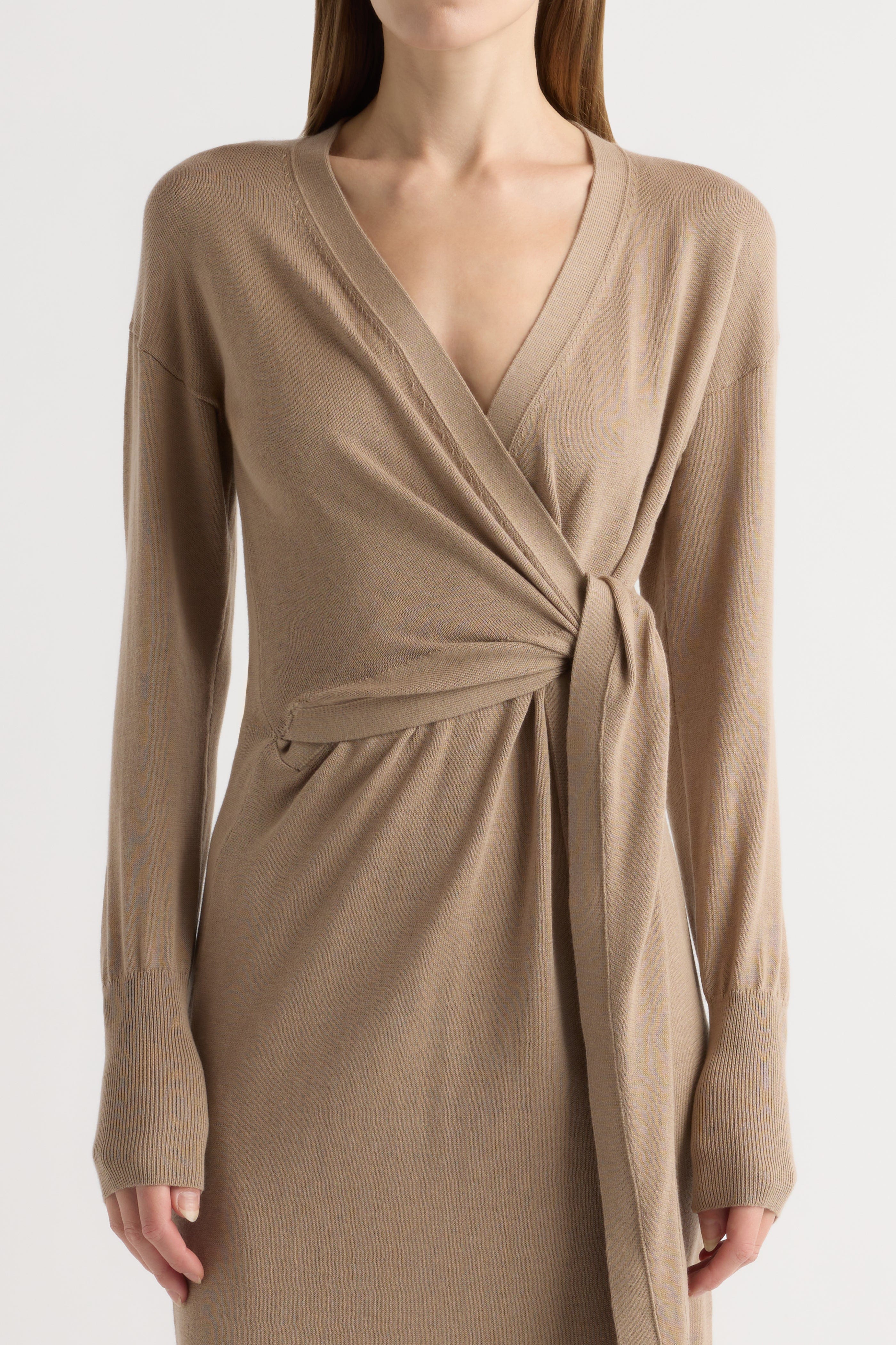 Hollie | Front-Wrap Sweater Dress