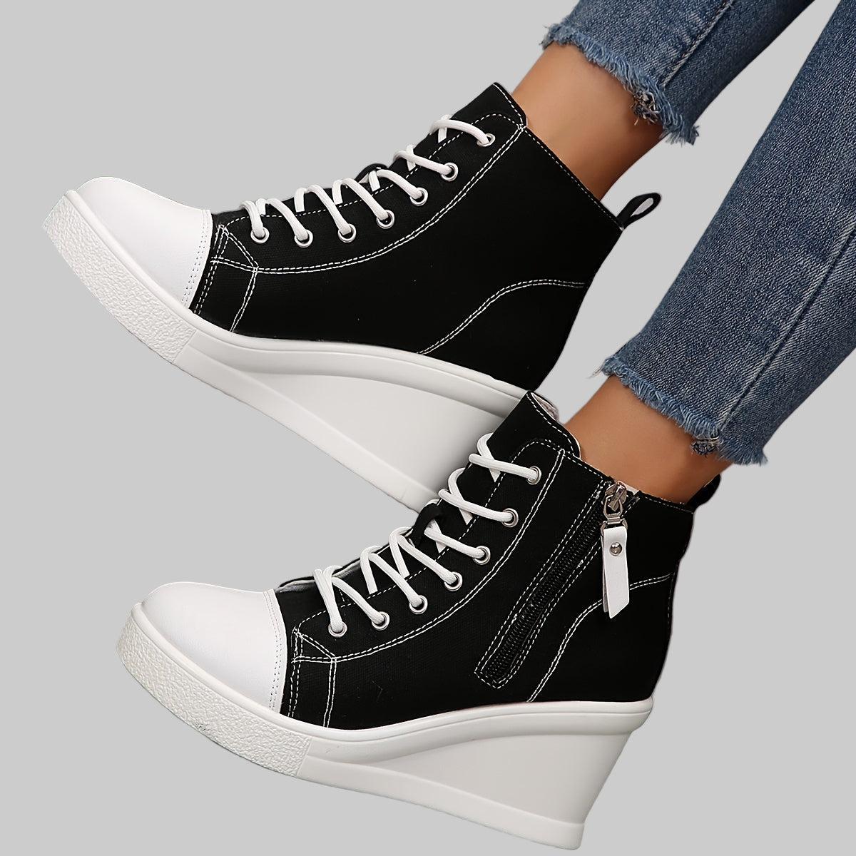 Mideia | Uptown Canvas Wedge Sneakers