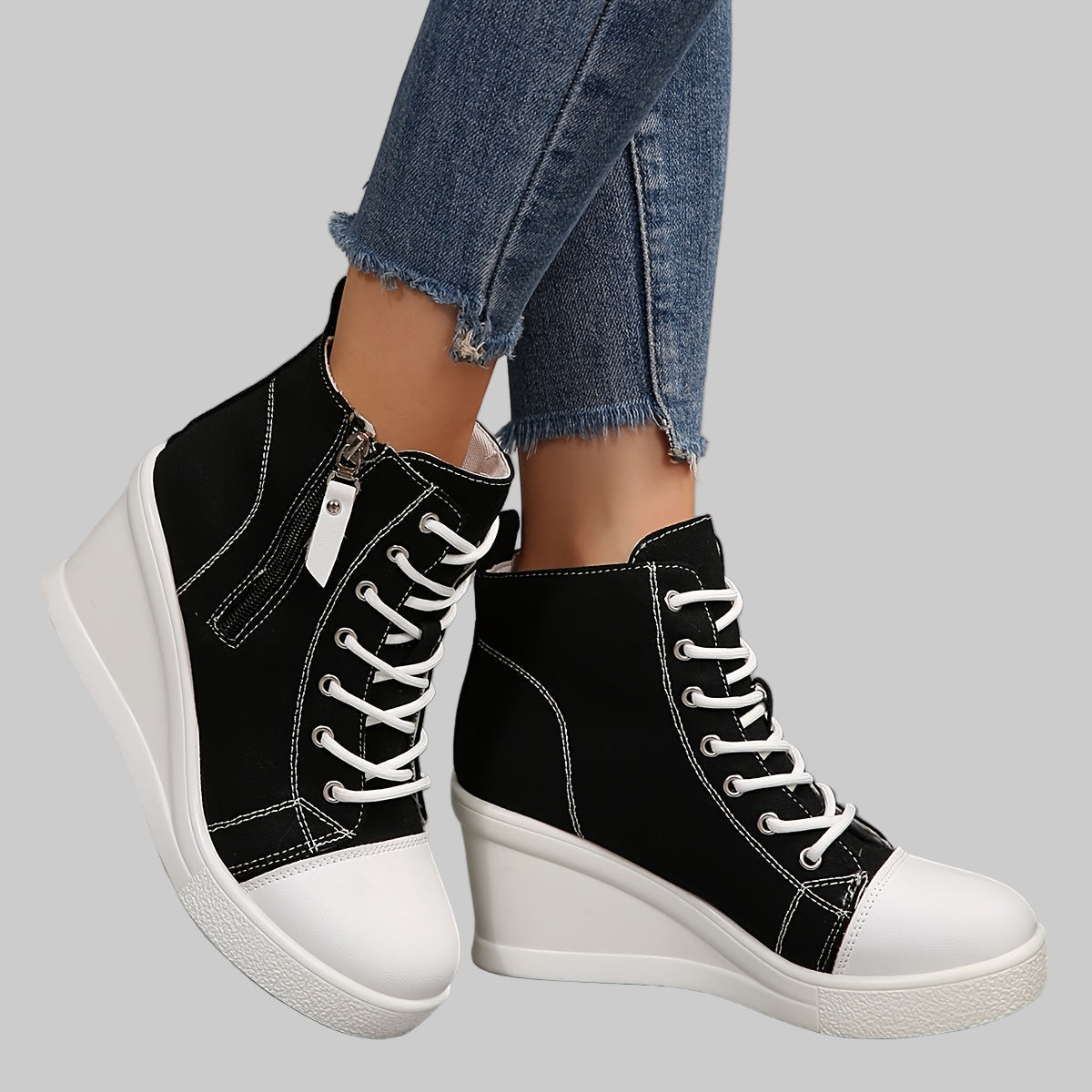 Mideia | Uptown Canvas Wedge Sneakers