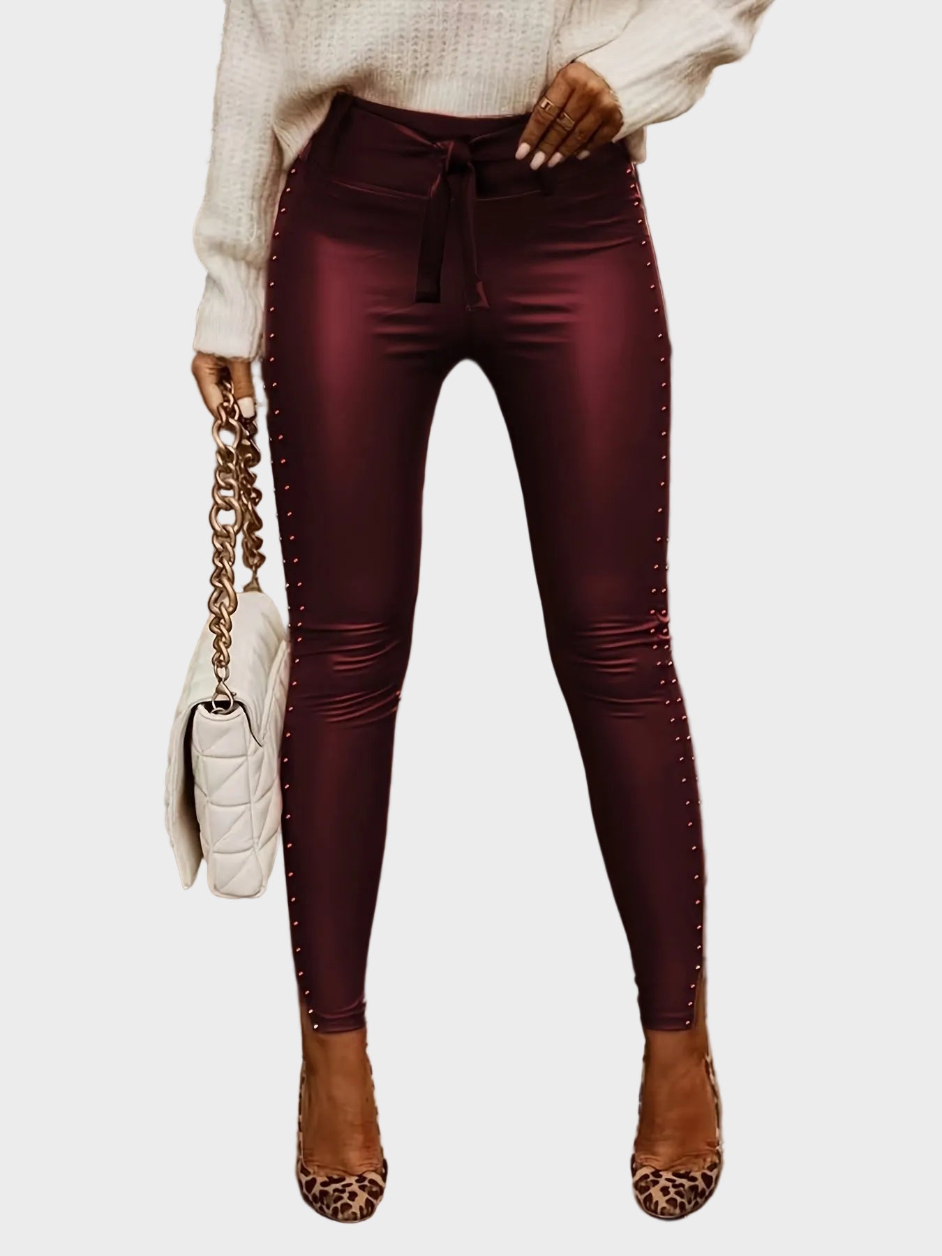 Celene | Leather Pants with Prints