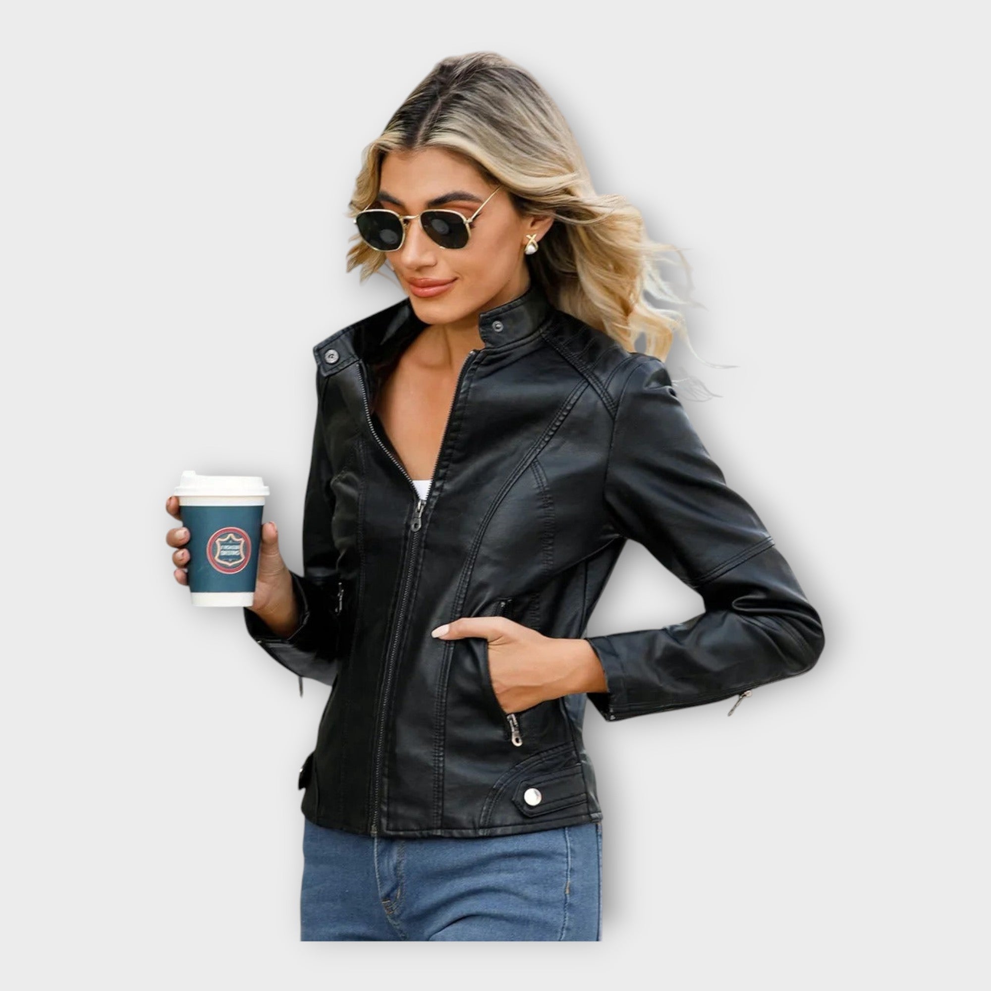 Elegant Leather Jacket with Modern Line and Timeless Style