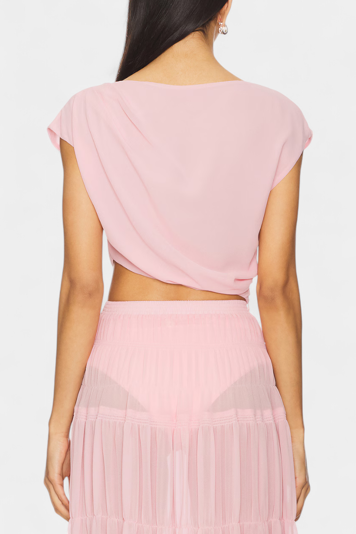 Nalia Chiffon Skirt with Elastic Waist and Airy Layers