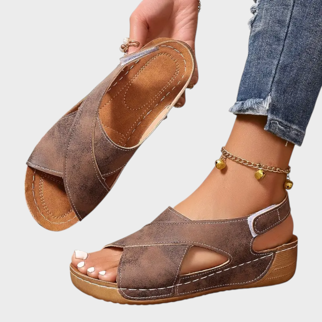 Litzy | Women's New Vintage Solid Color Summer Wedge Sandals