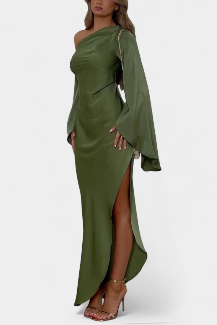 Keisha Asymmetric One-Shoulder Maxi Dress