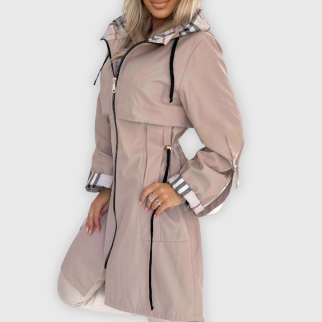 Long Hooded Jacket with Elegant Details