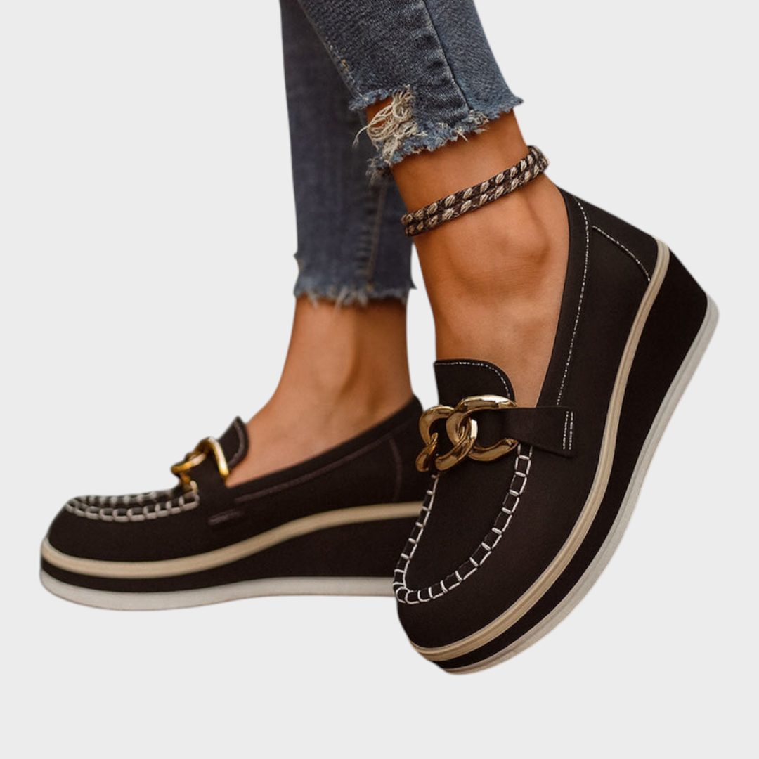 Gisselle | LOAFER SHOES WITH PLATFORM CHAIN COMFORT