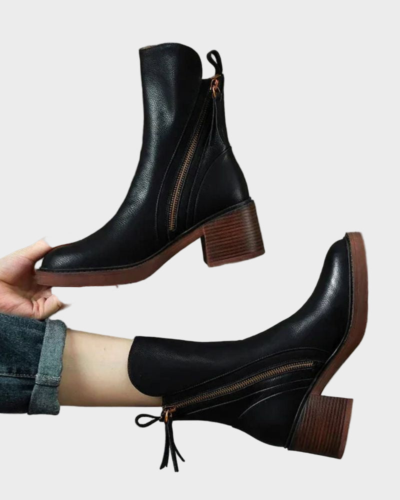 Valorine | Black leather boots