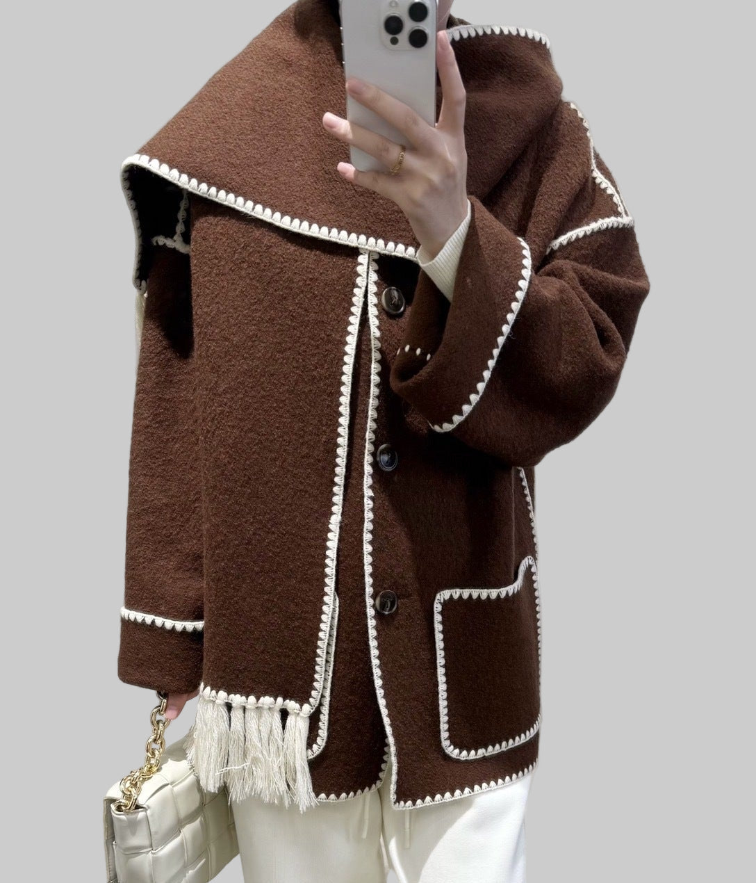 Cora Large Wool Jacket with Scarf