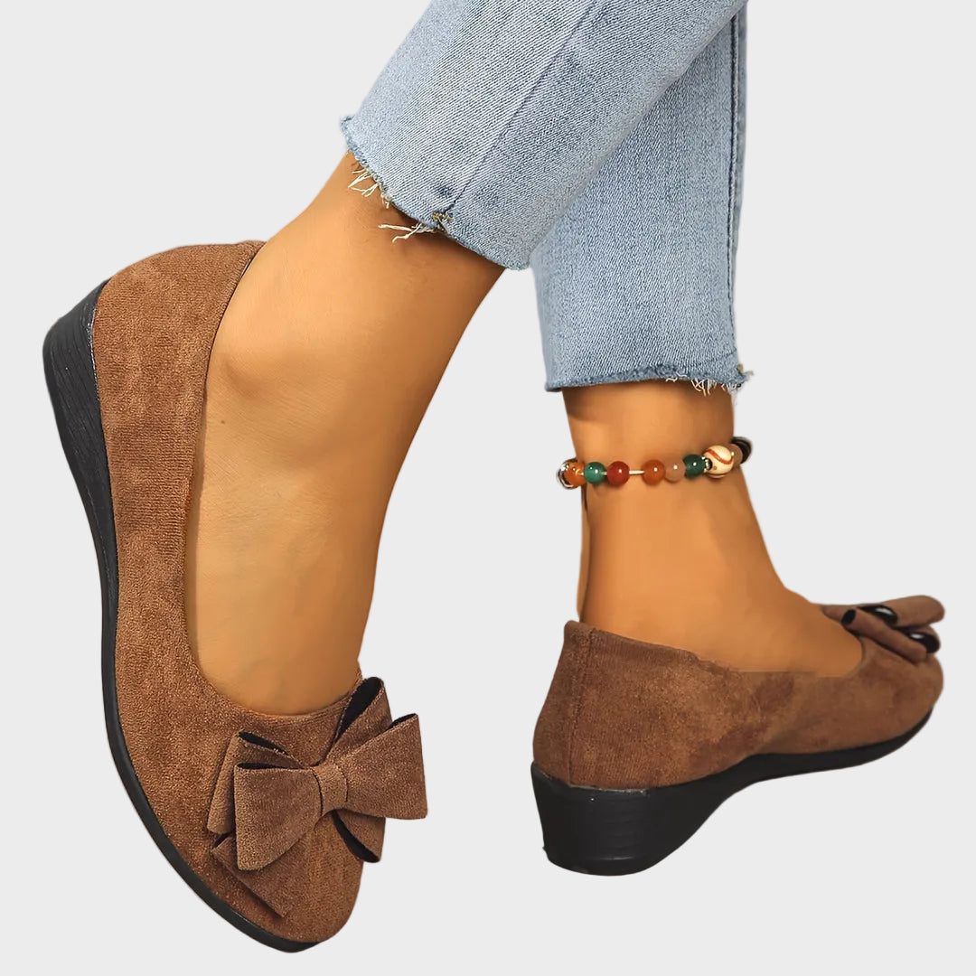 Fransiska -Breathable Non-Slip Loafers with Bow Tie