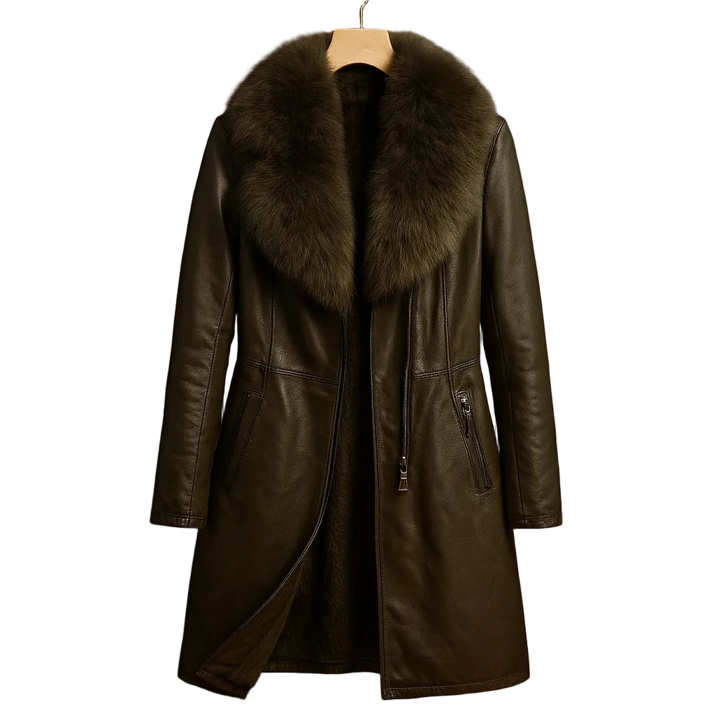 Vittoria - Fur-Trim Leather Coat