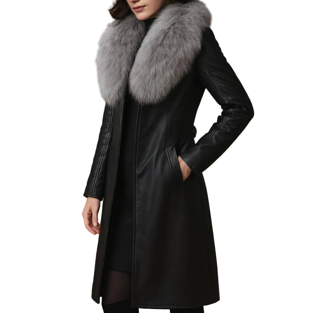 Vittoria - Fur-Trim Leather Coat