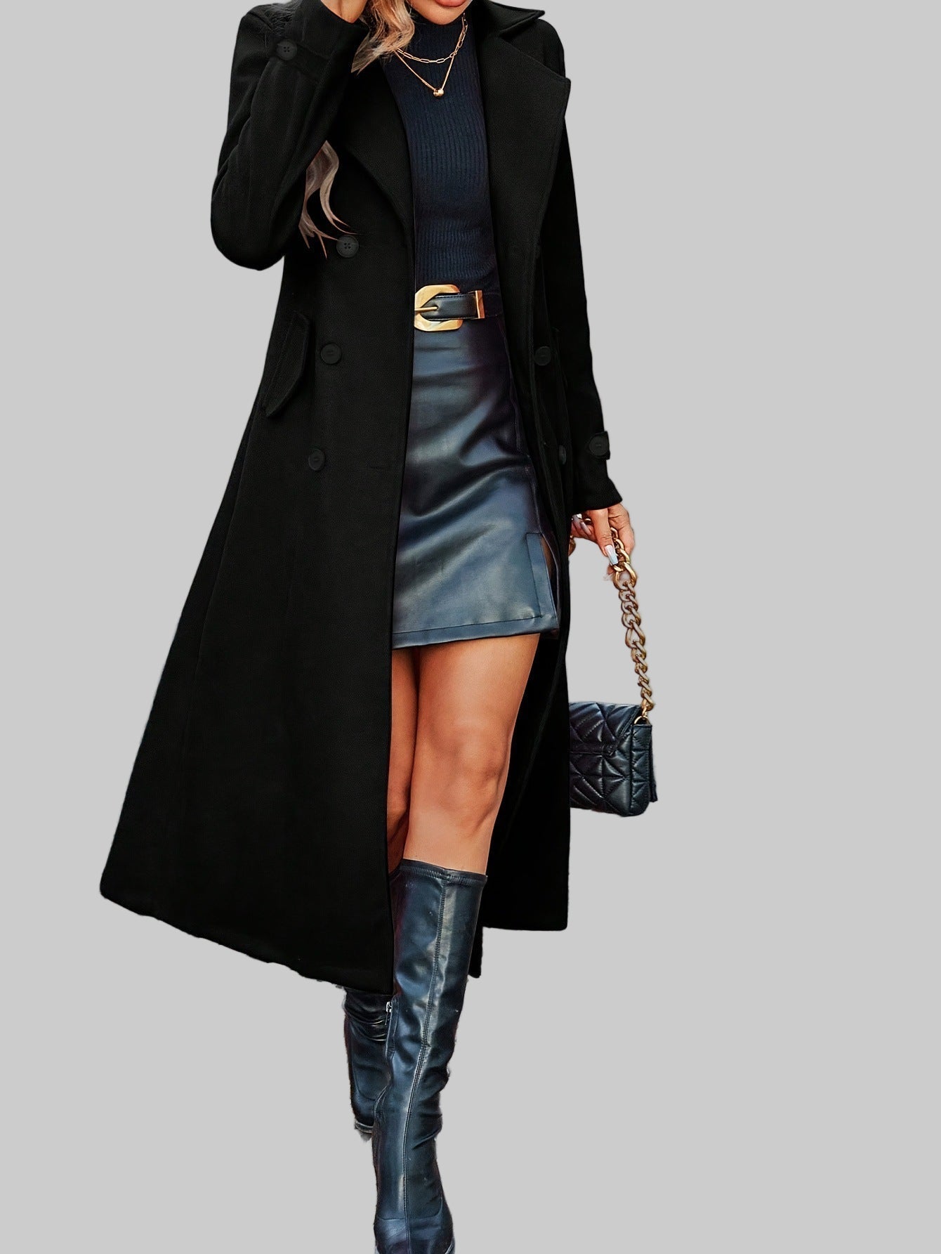 Mila double-breasted wool coat