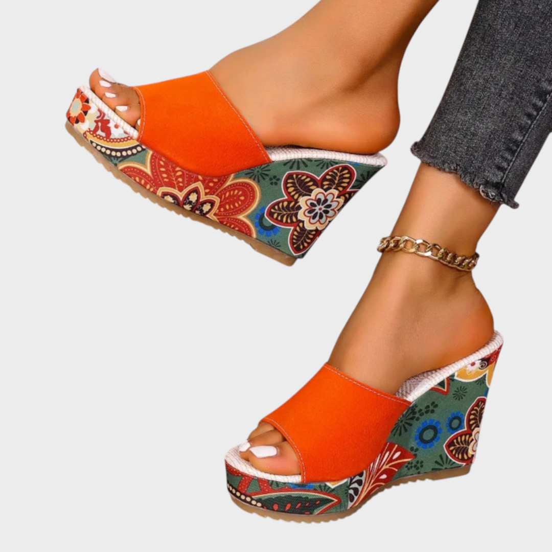 Leanna | Boheme Velvet Wedge Sandal