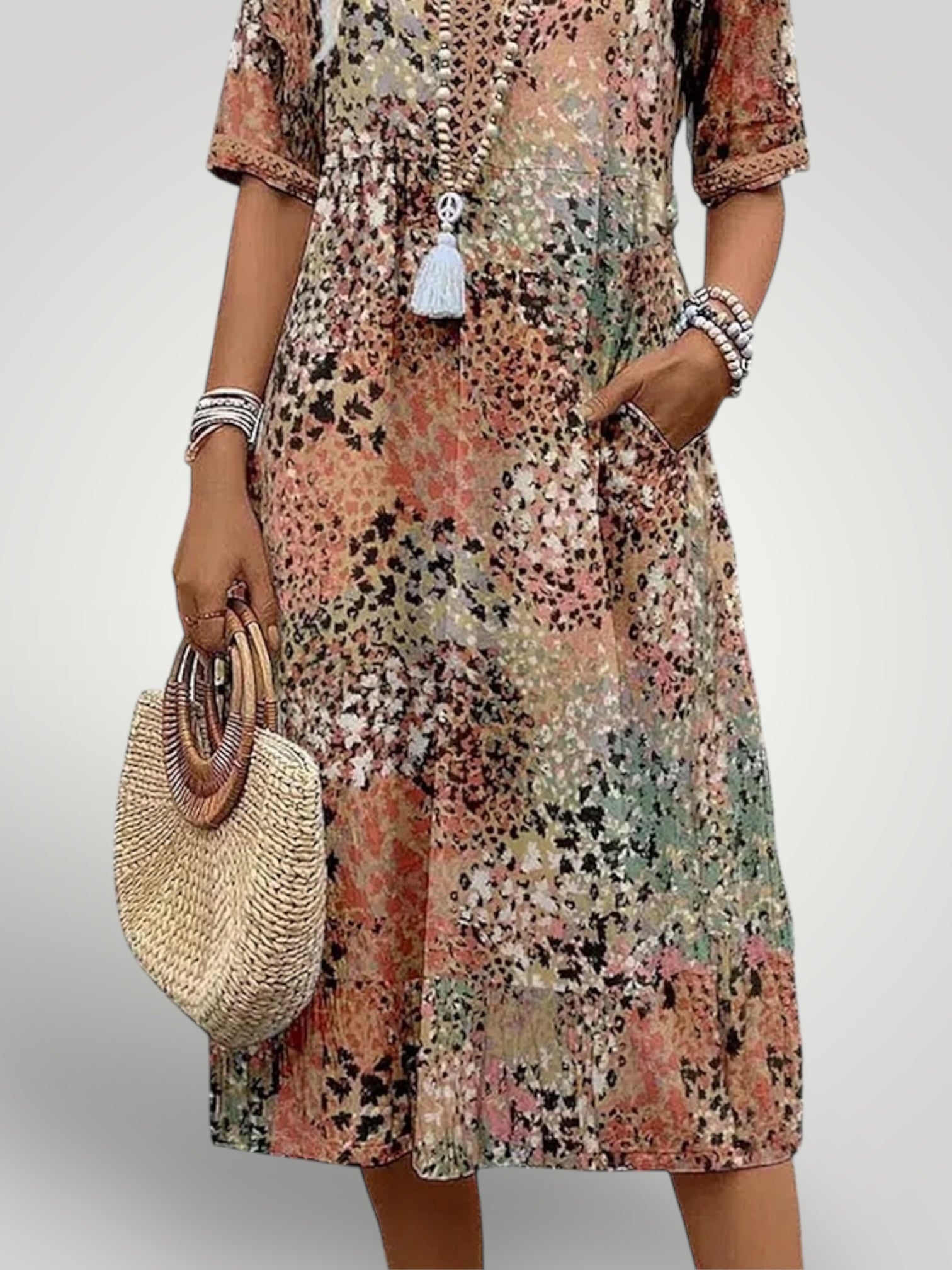 Hillary | Vibrant Mid-Length Dress