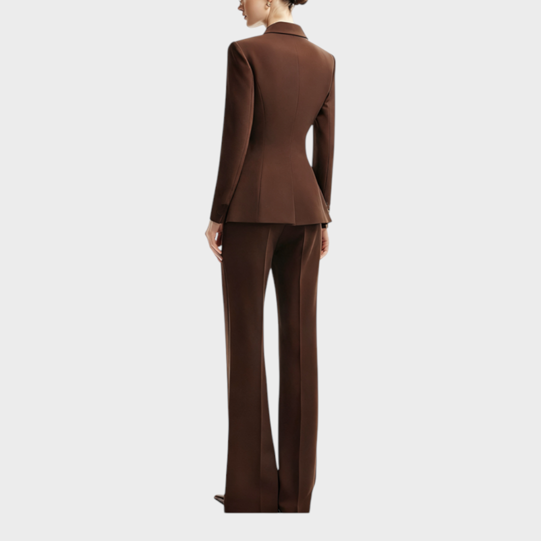 Kathleen | Brown Blazer and Trousers 2-Piece Suit
