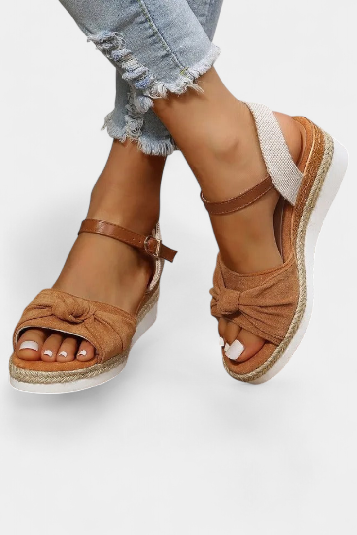 Loura Bow Casual Platform Sandals