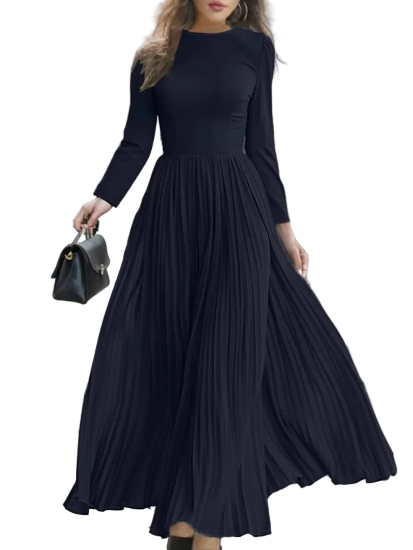 Marvee | Long Sleeve  Pleated Maxi Dress