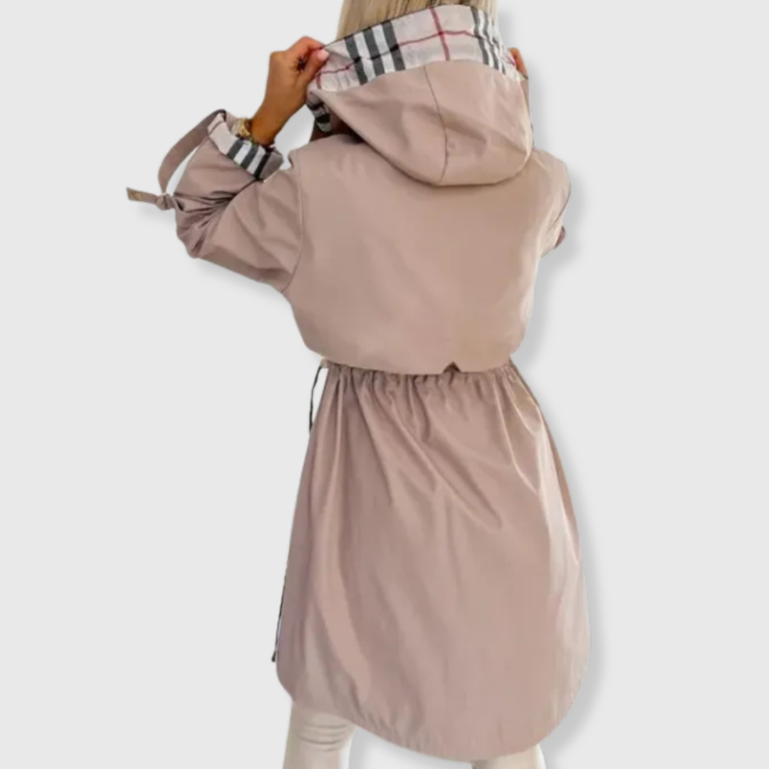 Long Hooded Jacket with Elegant Details