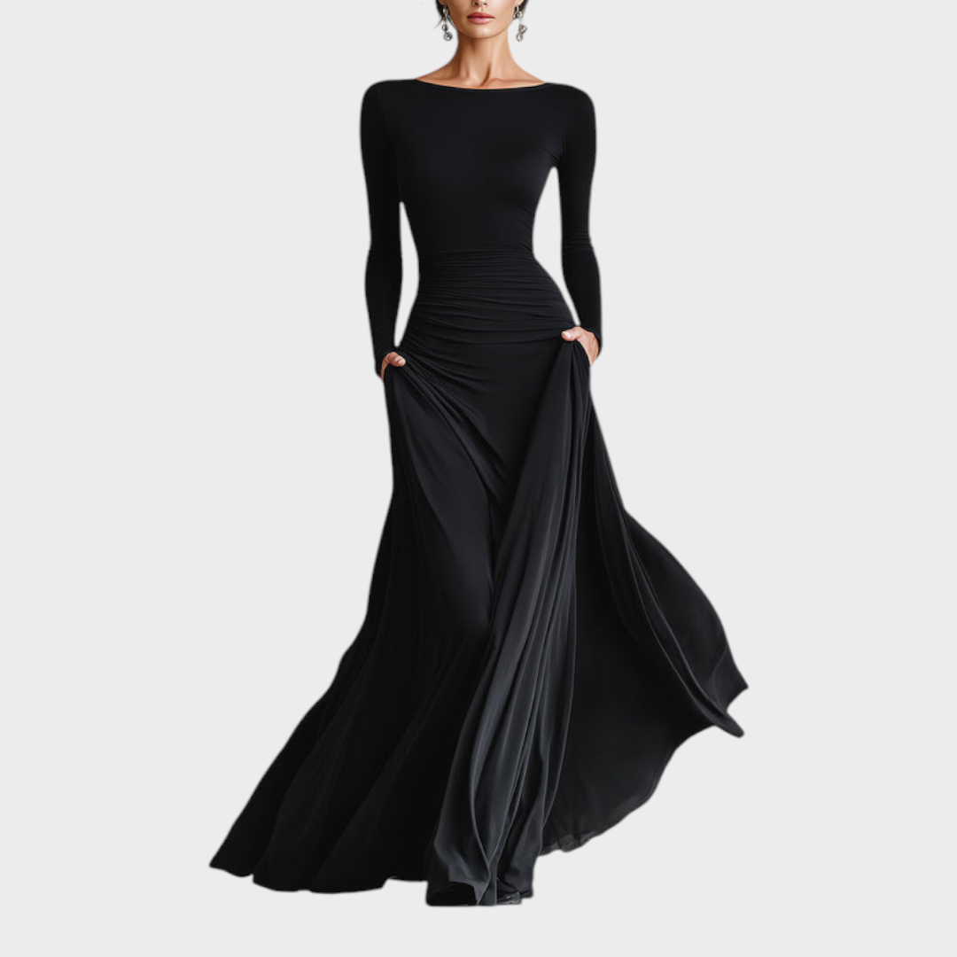 Mikayla | Elegant Maxi Dress with Flowing Pleats