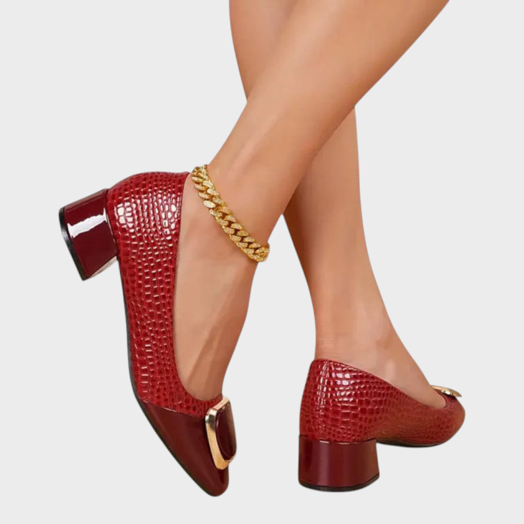 Virginia | CROCO BLOCK HEELS
