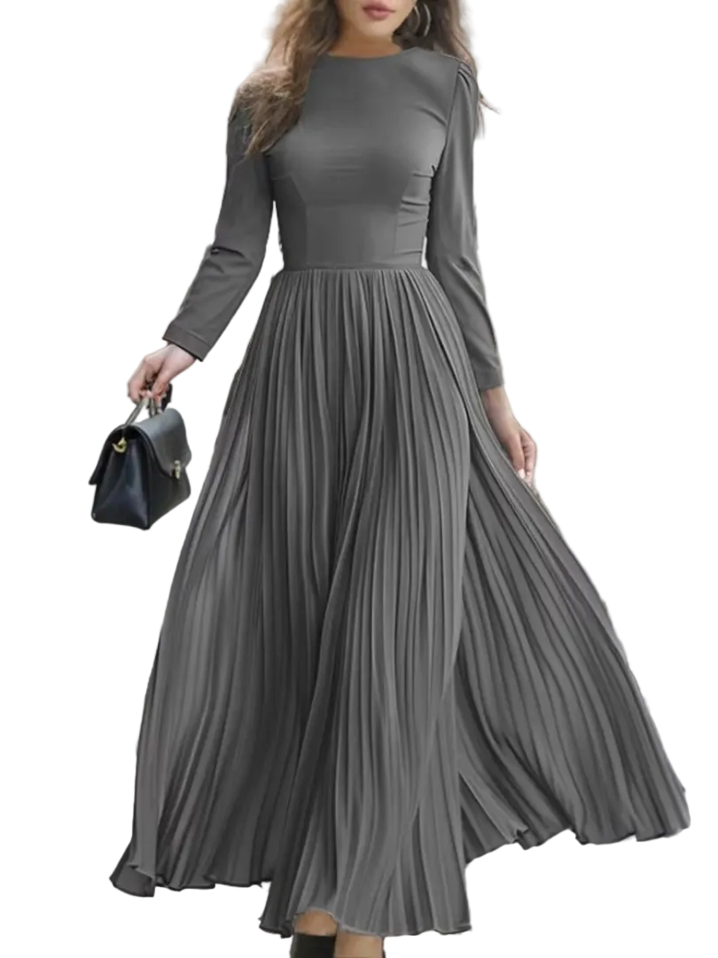 Marvee | Long Sleeve  Pleated Maxi Dress