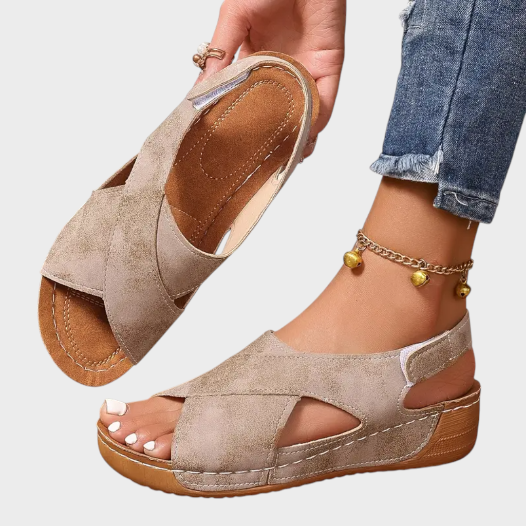 Litzy | Women's New Vintage Solid Color Summer Wedge Sandals