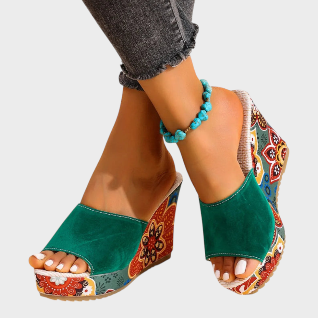 Leanna | Boheme Velvet Wedge Sandal