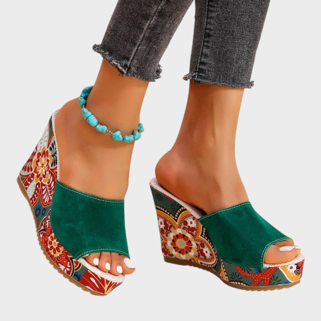 Leanna | Boheme Velvet Wedge Sandal