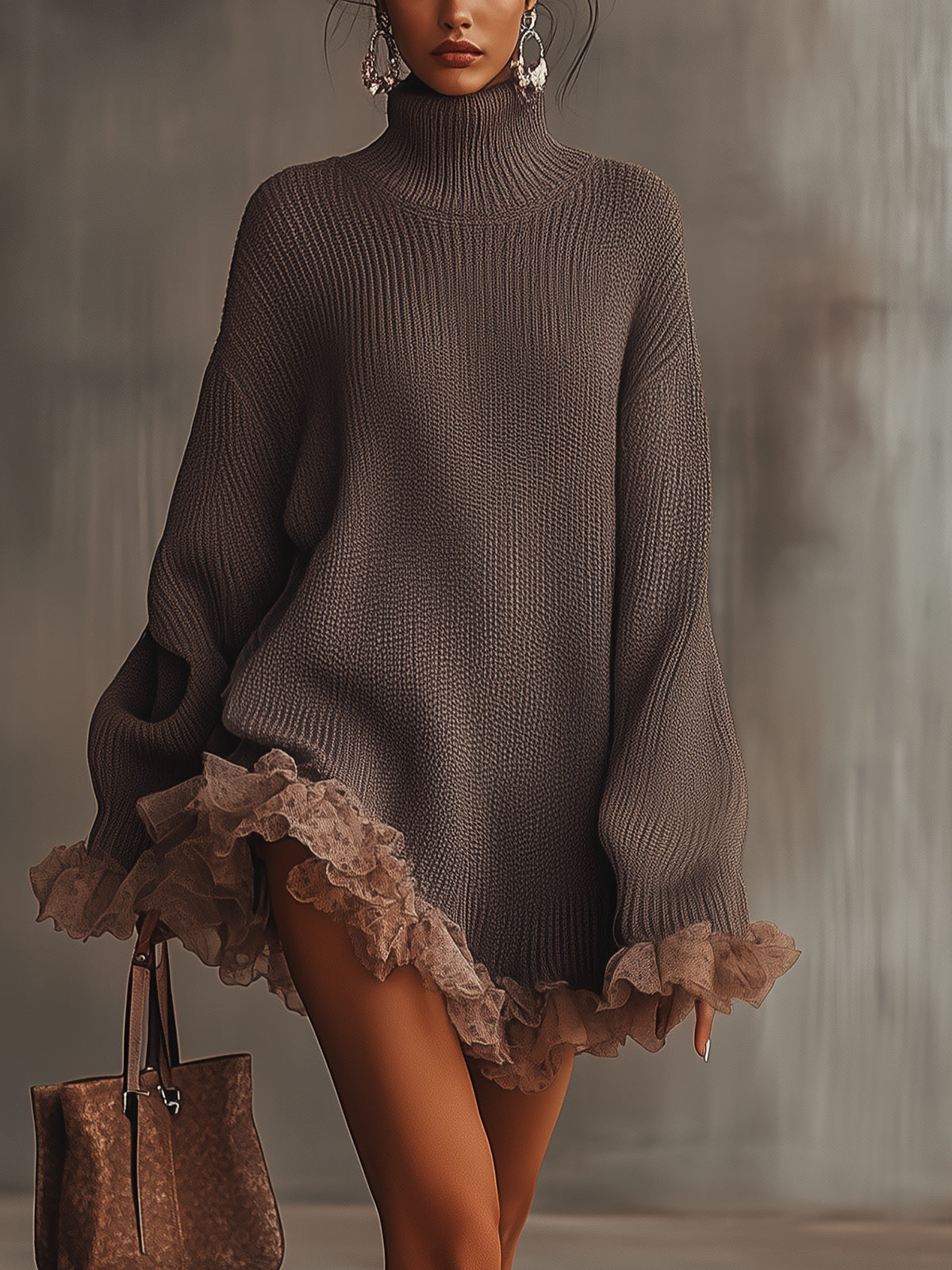 Lira | Knitted dress with flounces Soft, warm & romantic