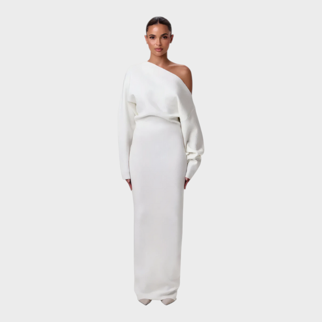 Hillary |Knit Off-Shoulder Maxi