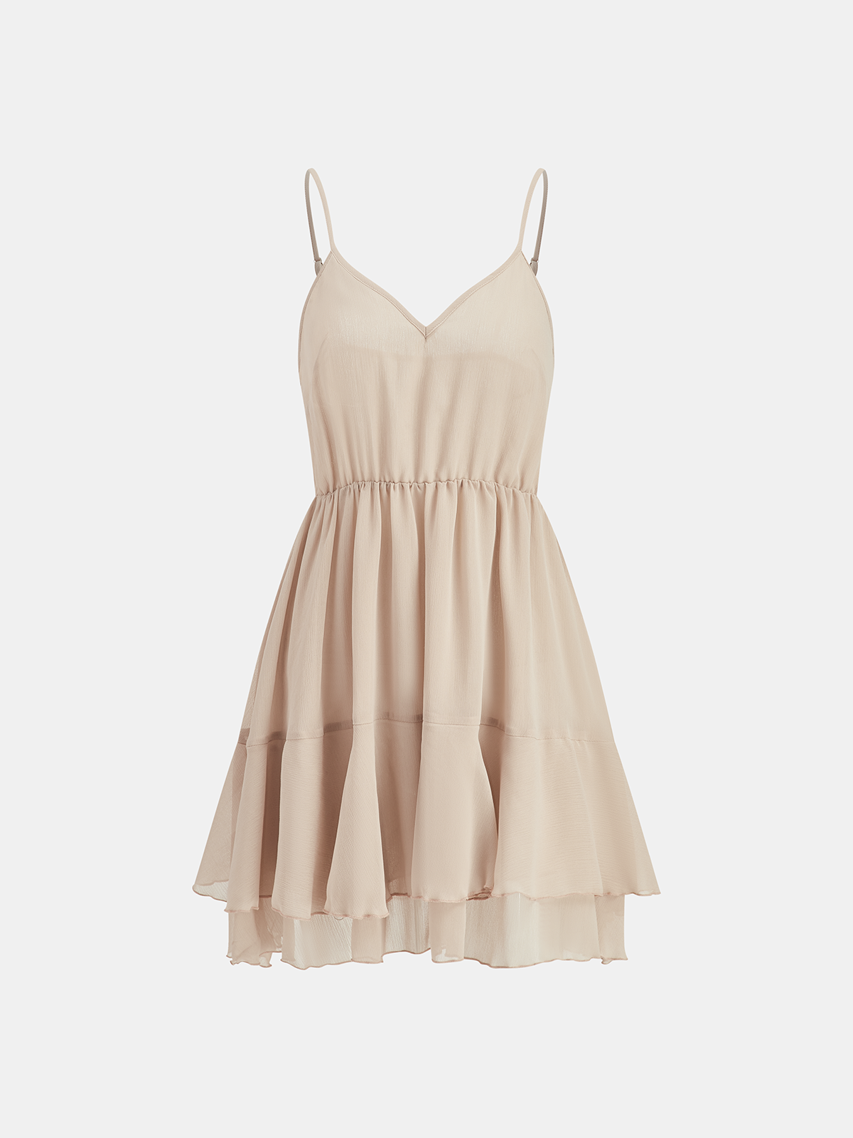 Tiana | Tiered Ruffle Chiffon Mini Dress Set with Liner