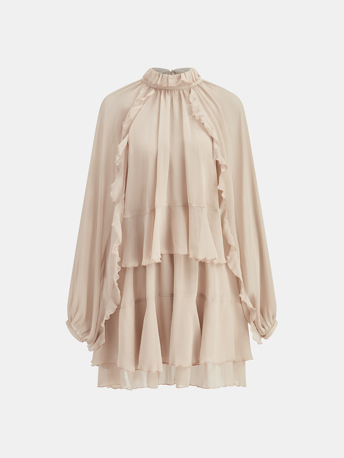 Tiana | Tiered Ruffle Chiffon Mini Dress Set with Liner