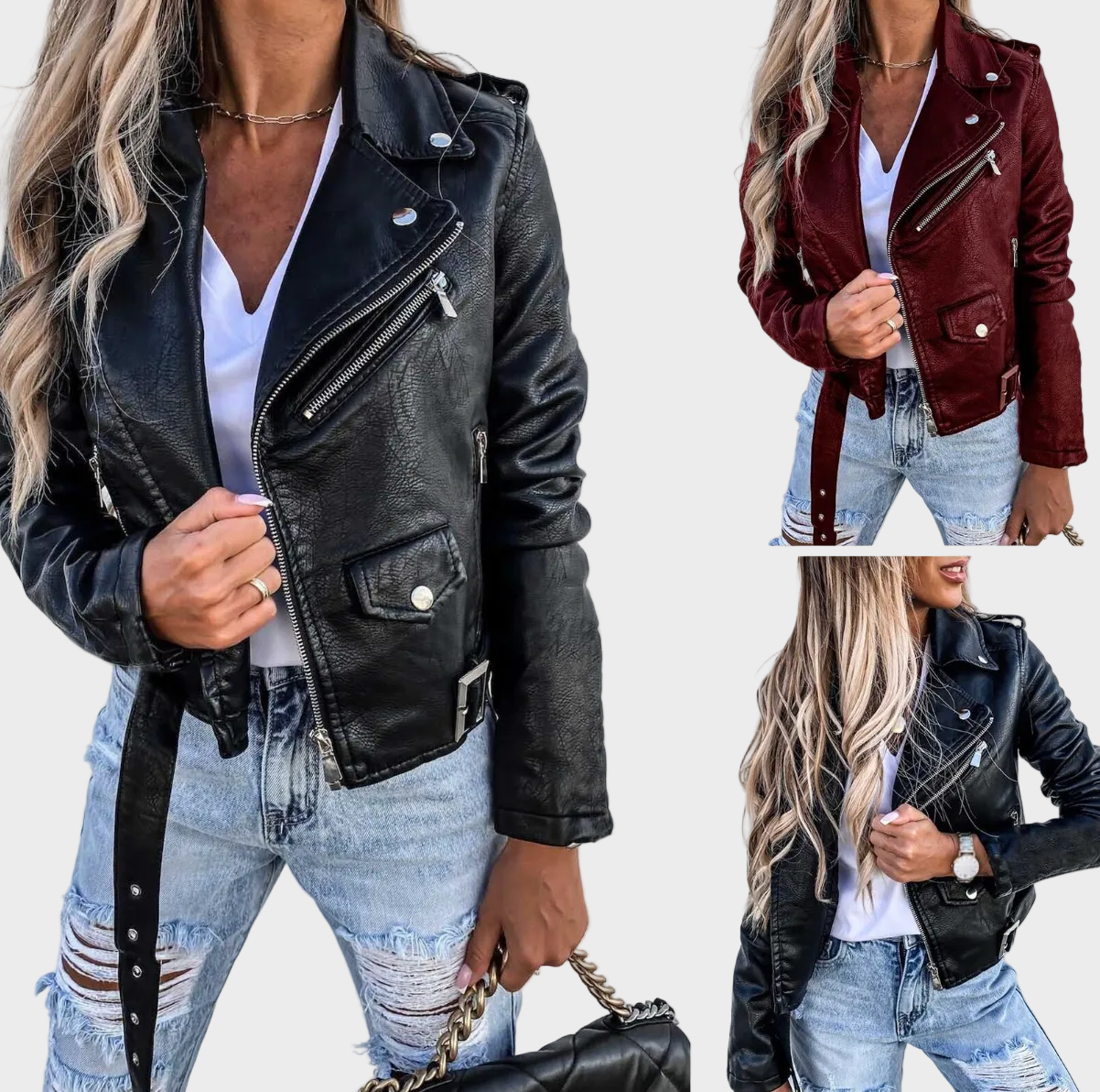 Adira Faux-Leather Moto Jacket