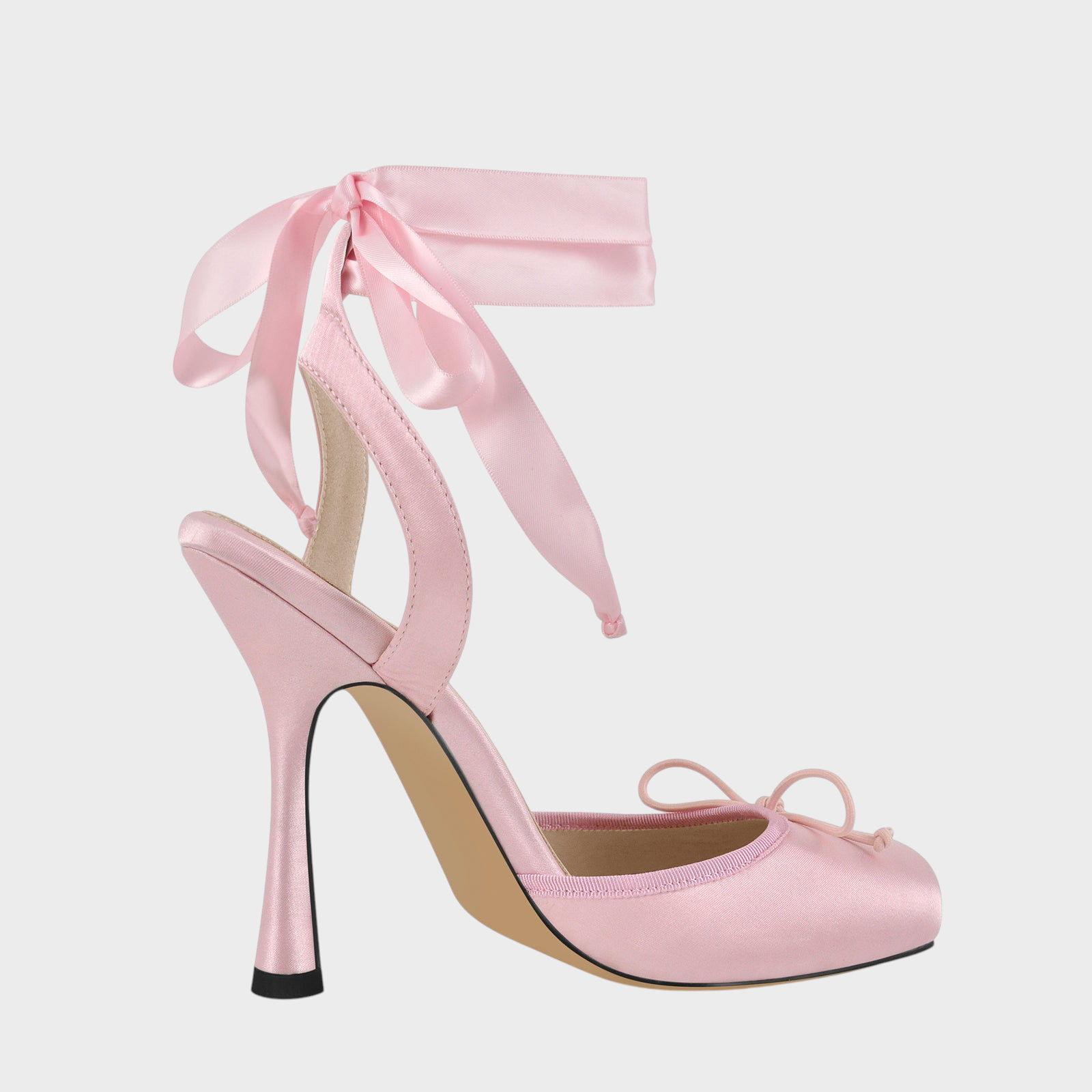 Maggie | Square Toe Satin Ankle Strap Pumps