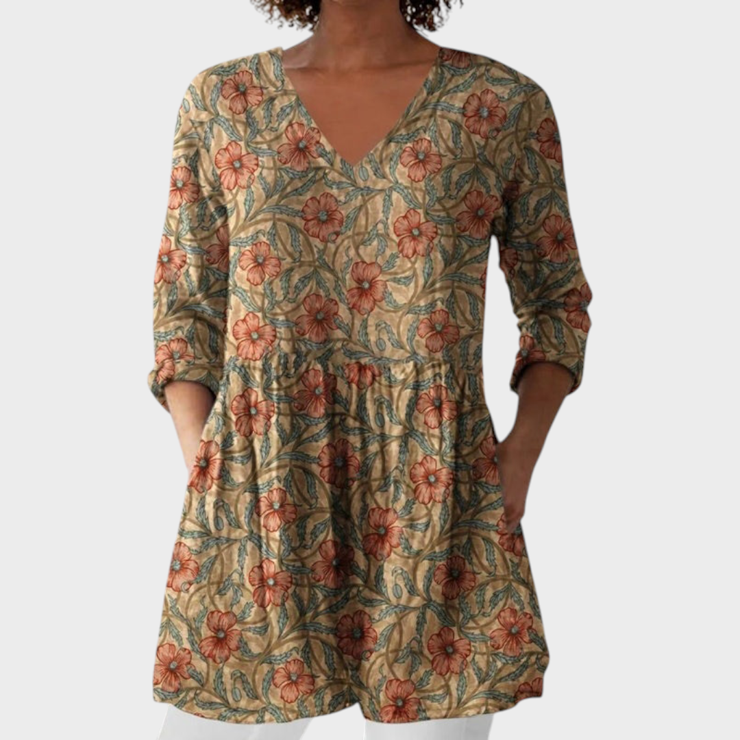 Larissa | Vintage Floral Print Blouse