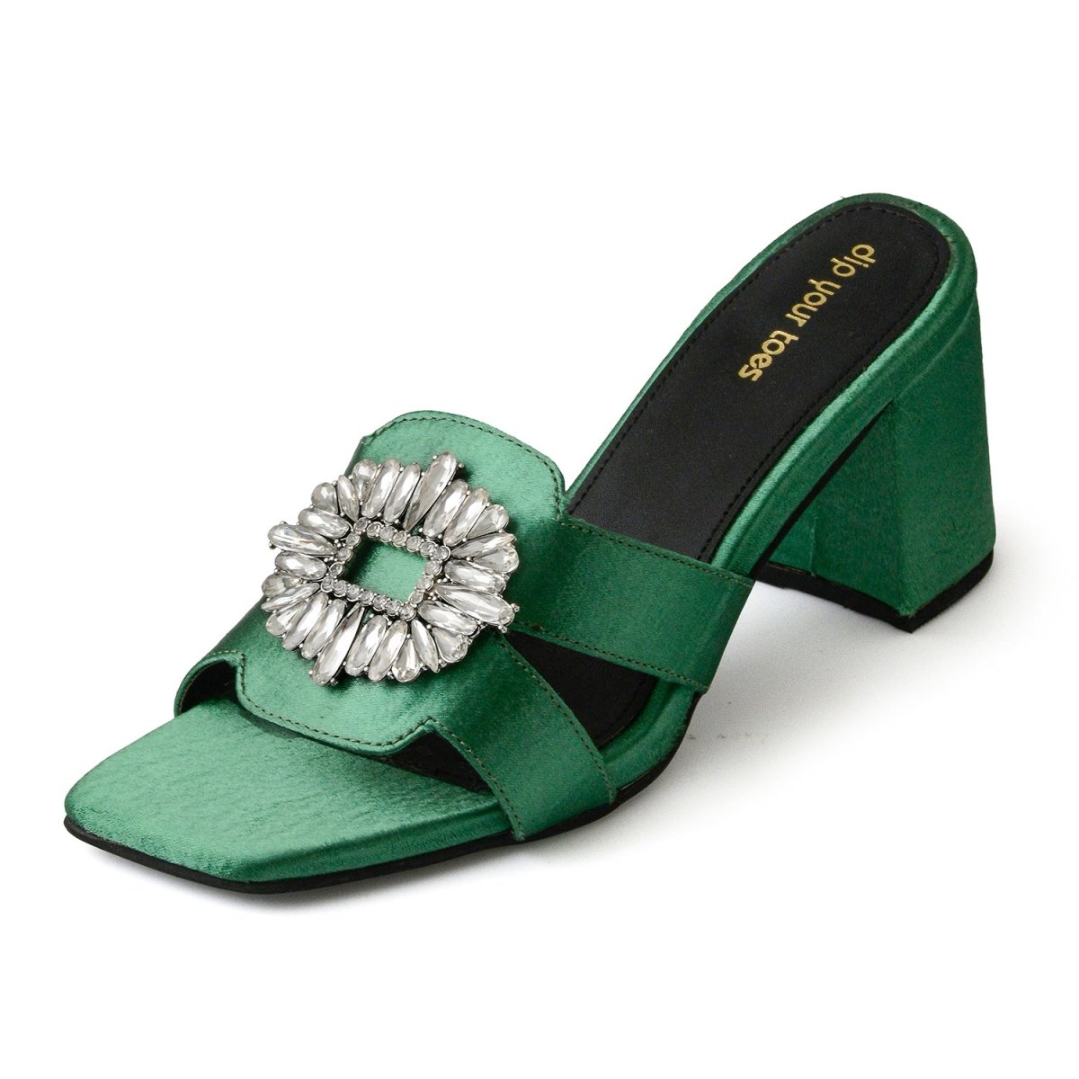 Meredith - Emerald Crystal Embellished Heels