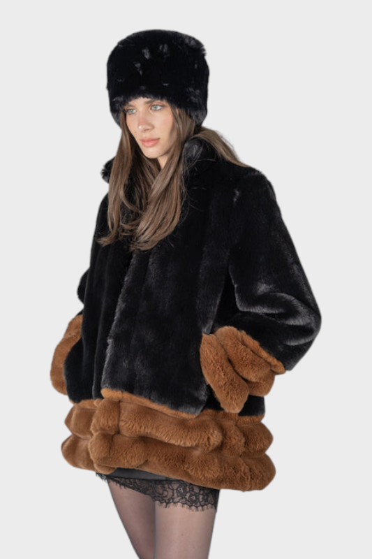 Maiken | TWO-TONED FUR JACKET